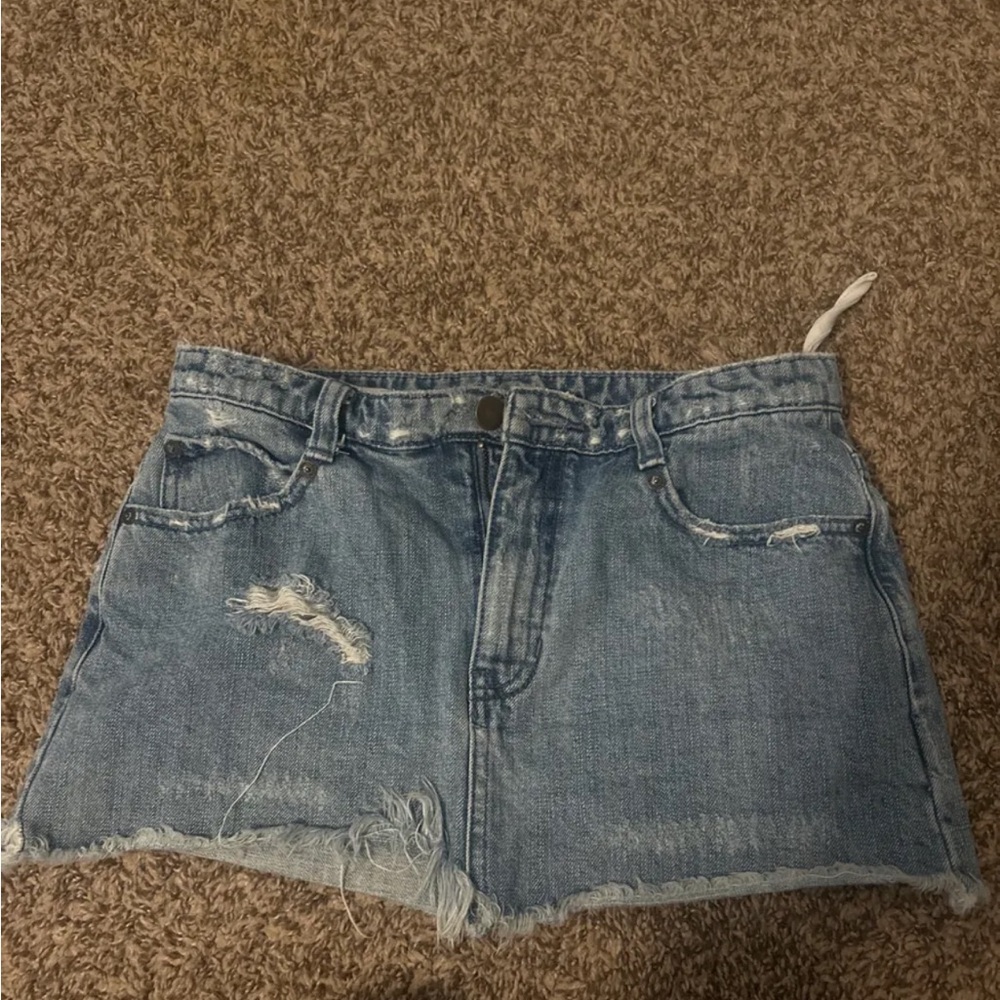 Free People Blue Denim Skirt